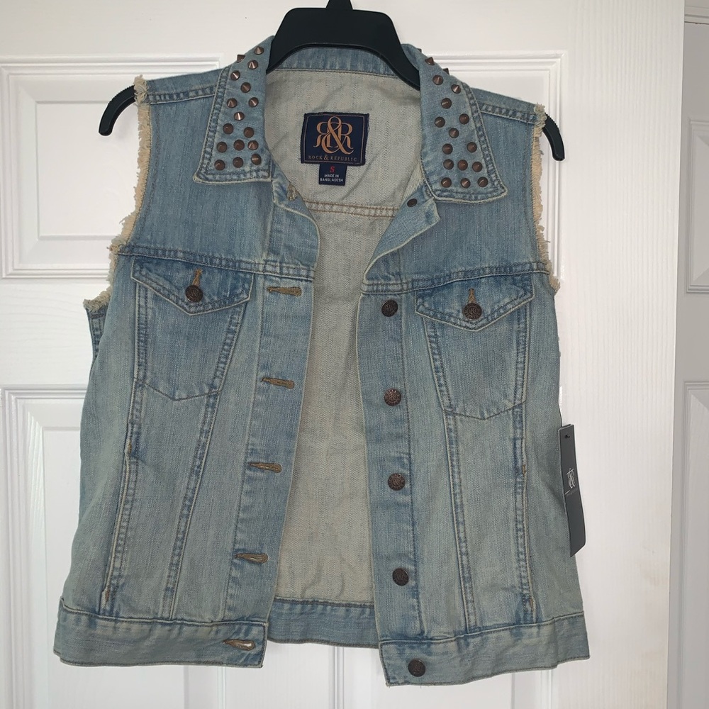 Blue Jean Vest with studs